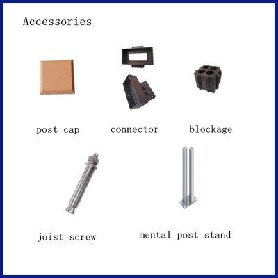 सजावटी डब्ल्यूपीसी लकड़ी-प्लास्टिक मिश्रित बाड़ और रेलें