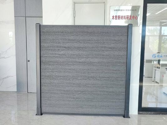 एल्यूमिनियम फ्रेम डब्ल्यूपीसी बाड़ लगाना स्लैट शैली आउटडोर गृह सुरक्षा